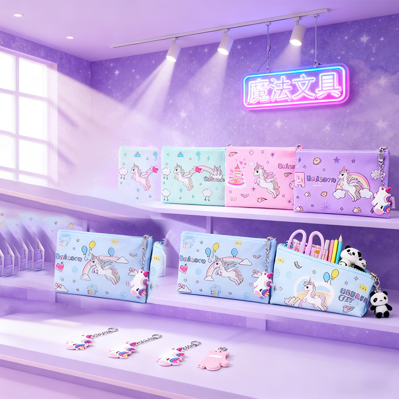 Square Pencil Case - Unicorn Series