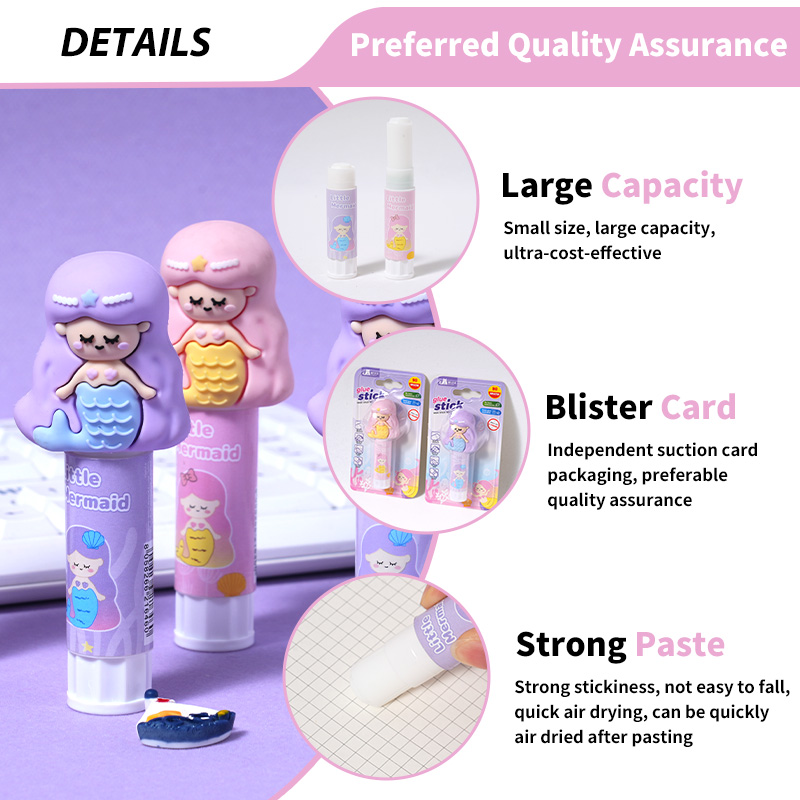 mermaid-themed solid glue stick