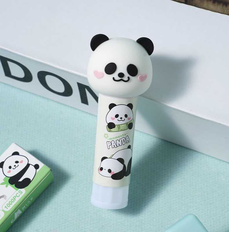 Panda-Themed Stationery Set: Stapler, Staples, Solid Glue