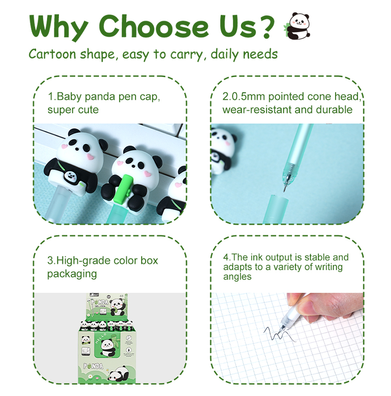  panda-themed gel pen