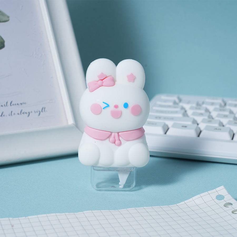 Rabbit-Themed Stationery Set: Pen, Correction Tape, Pencil Sharpener, Glue Stick