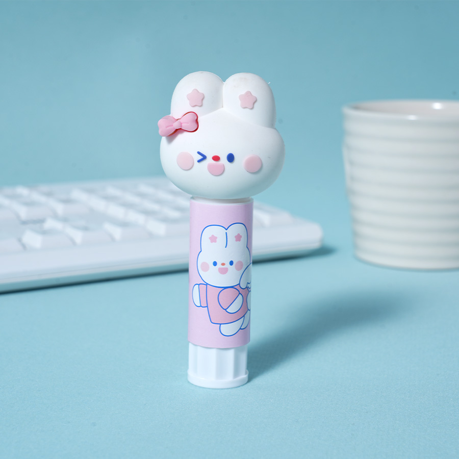 Rabbit-Themed Stationery Set: Pen, Correction Tape, Pencil Sharpener, Glue Stick