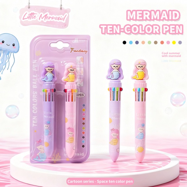 Ten-color pen for mermaids, in a two-pack set