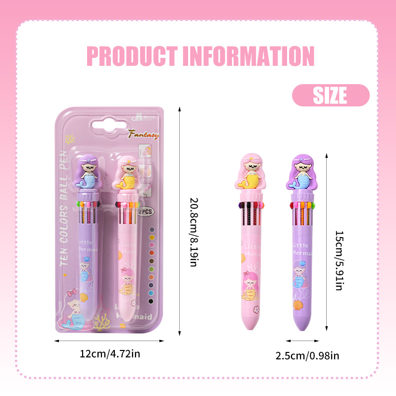 Ten-color pen for mermaids, in a two-pack set