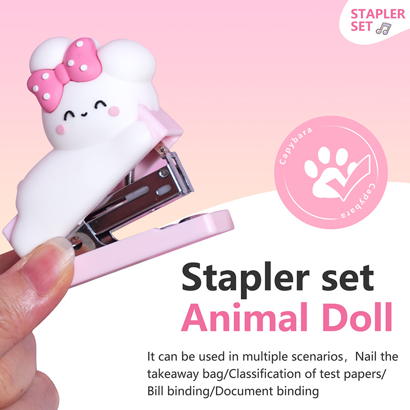 Cartoon rabbit and bear combined cute stapler