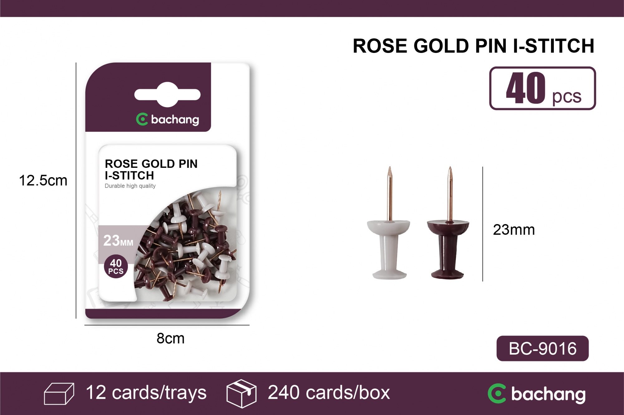 Business-grade rose gold pin lettering nails （40 pieces）