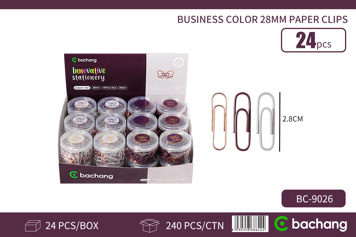 Bucket of business color paper clips （100 pieces）