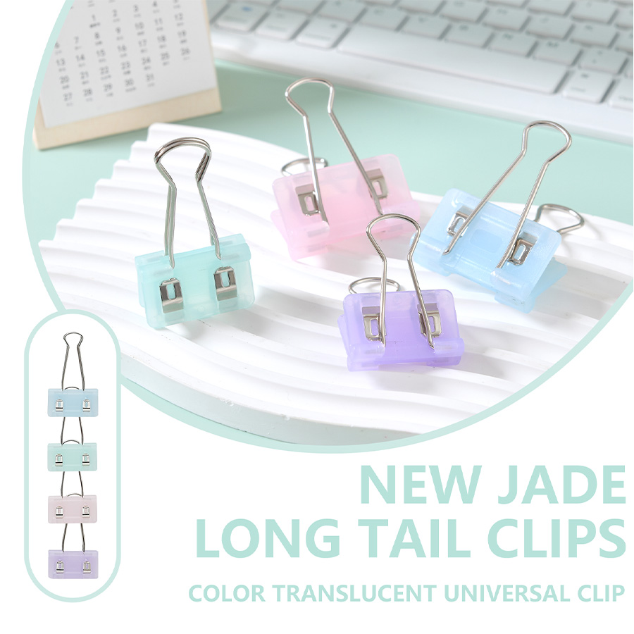 Jade Color Tail Clips - Anti-Slip Grip for Thick Paper Stacks