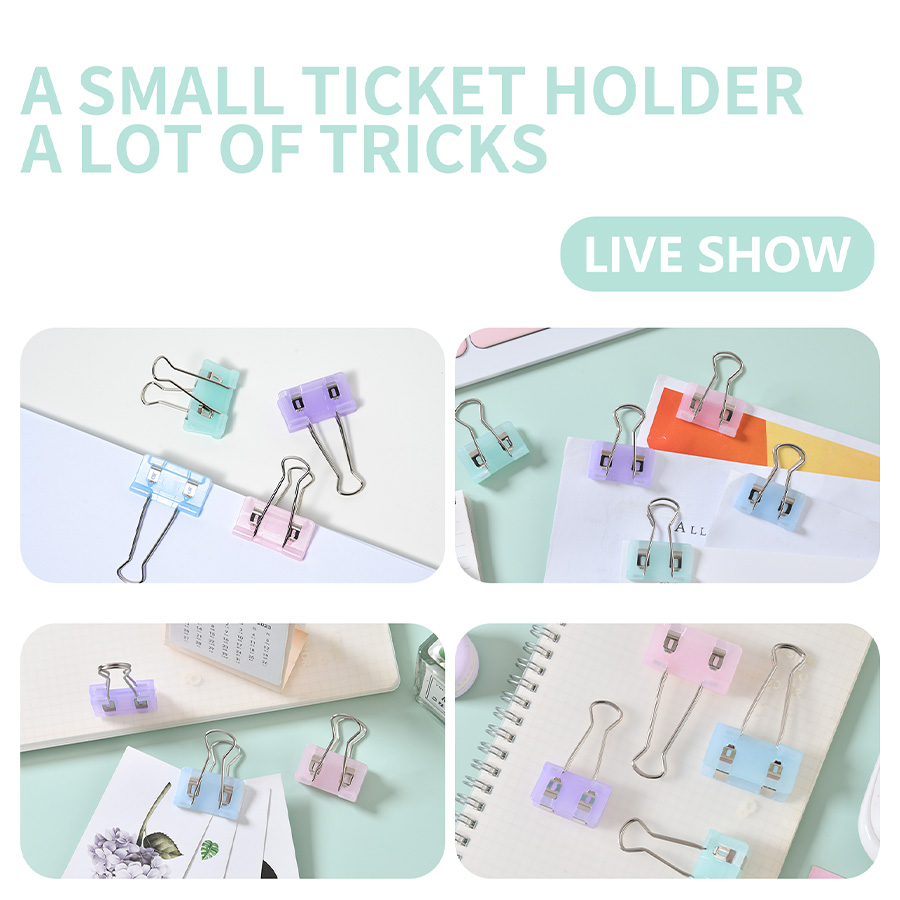 Jade Color Tail Clips - Anti-Slip Grip for Thick Paper Stacks