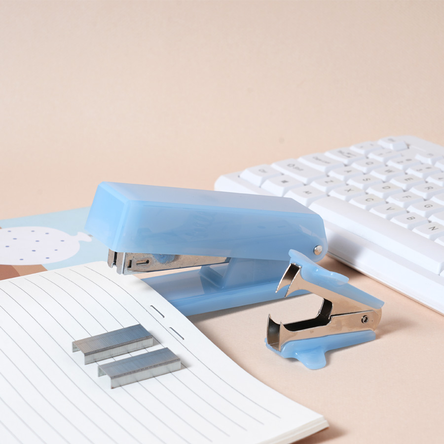 Jade Color Office Essential Set: Stapler, Tape Holder, Scissors & Staple Remover