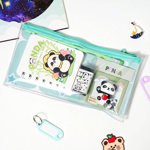 Panda Student Stationery Set: Gel Pen, Eraser, Sharpener & Ruler