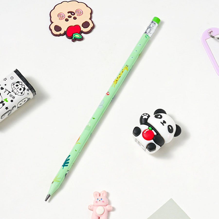 Panda Student Stationery Set: Gel Pen, Eraser, Sharpener & Ruler