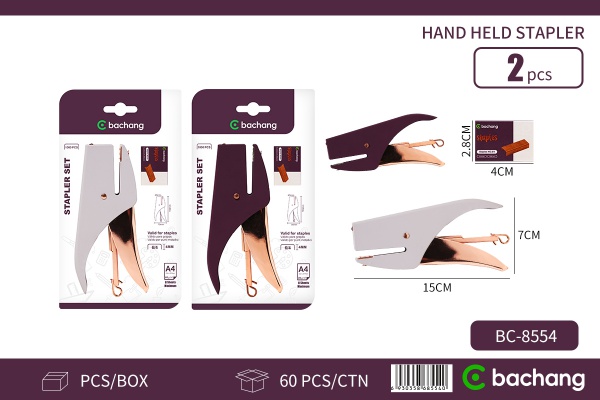 Handheld business color stapler with card holder, equipped with a 1000-piece needle box