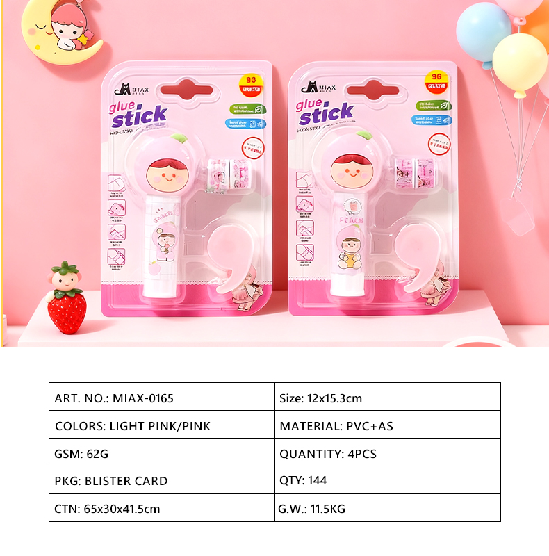 White peach solid glue mini tape adhesive card set