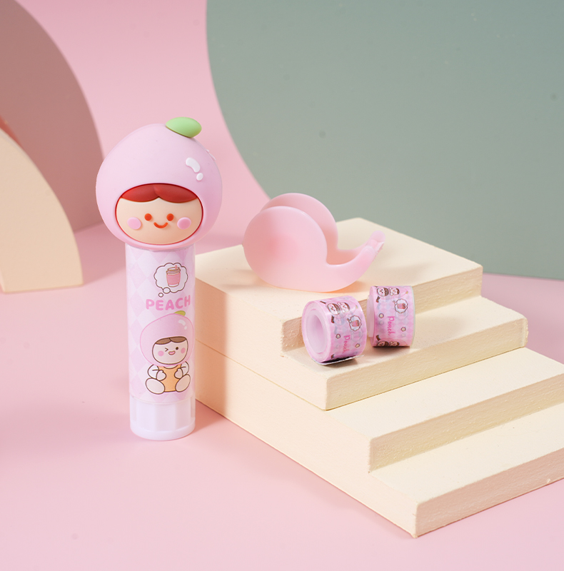 White peach solid glue mini tape adhesive card set