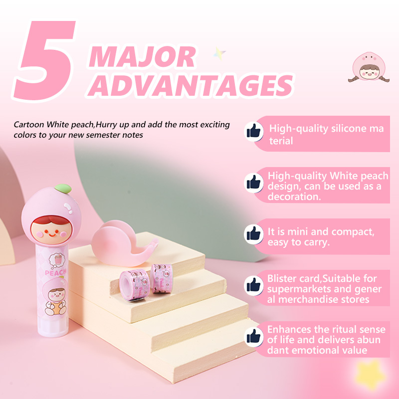 White peach solid glue mini tape adhesive card set