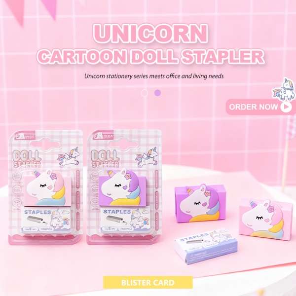 Cartoon stapler and staples protective cover