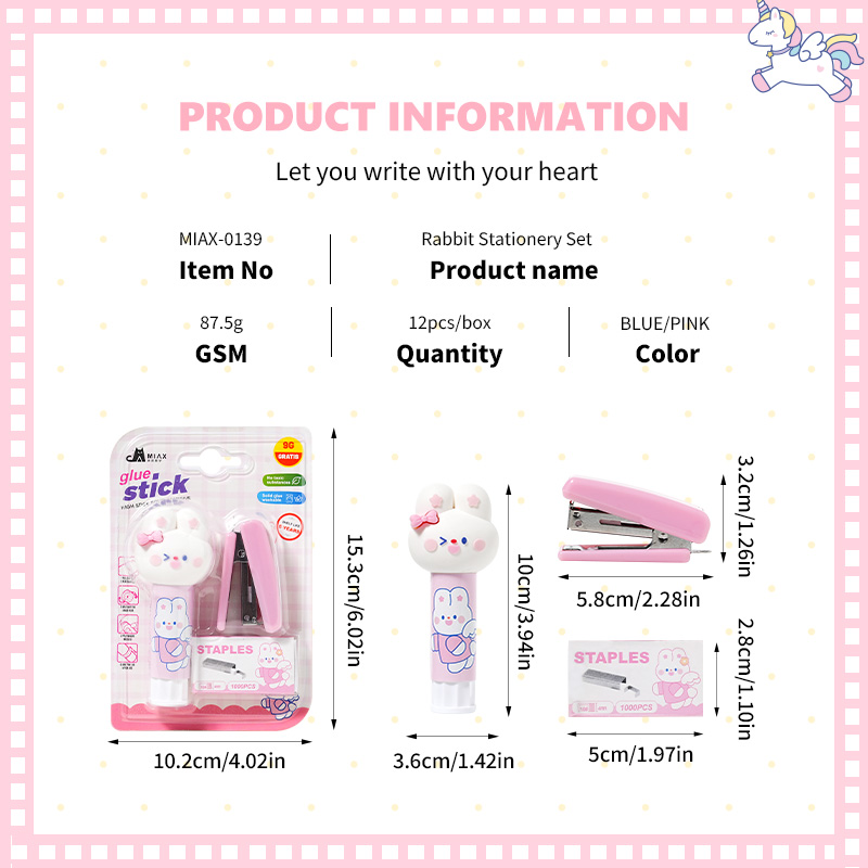 White Rabbit Solid Stapler Set