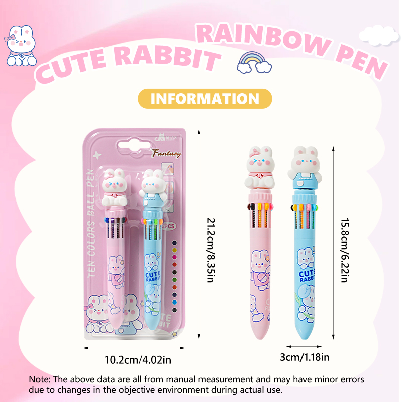 Little Rabbit Ten Color Pens Double Card Set