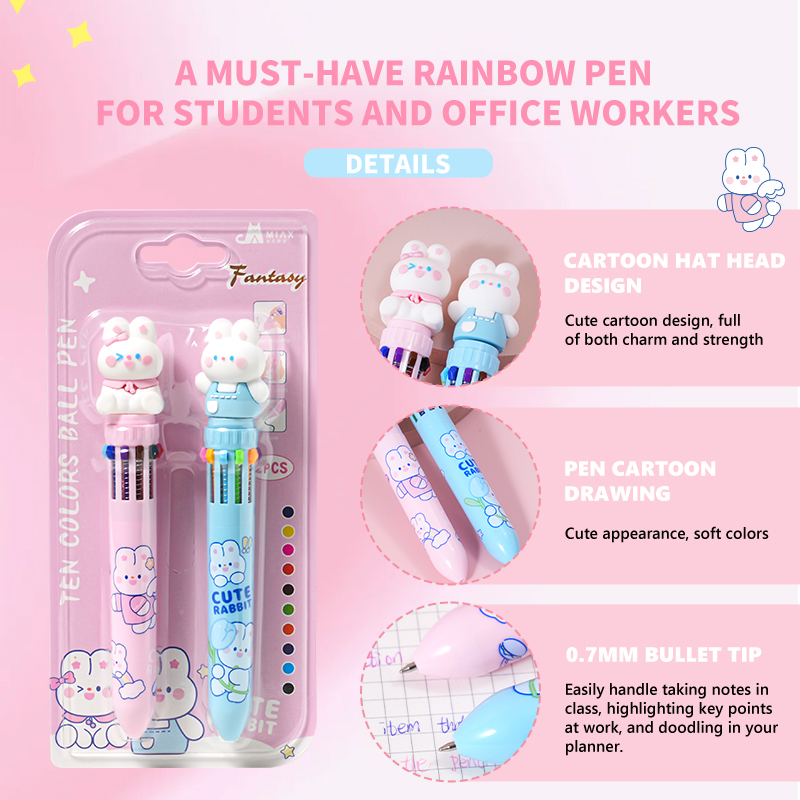 Little Rabbit Ten Color Pens Double Card Set