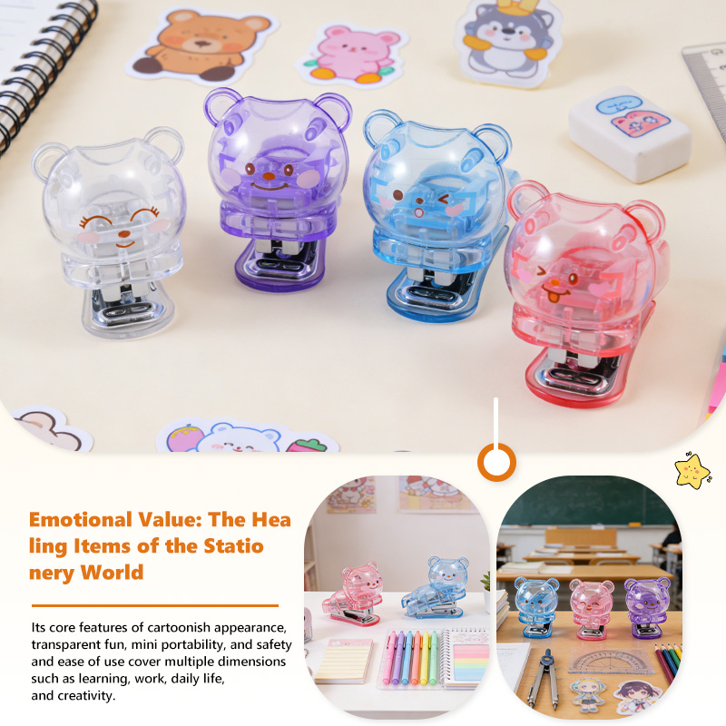 Transparent bear stapler + 500 staples