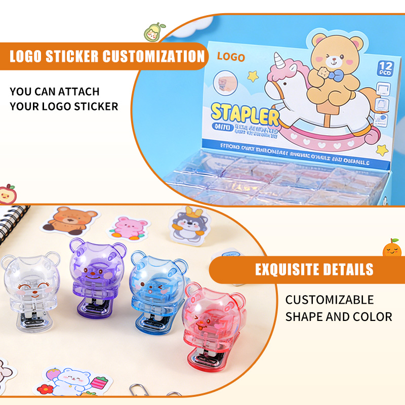 Transparent bear stapler + 500 staples