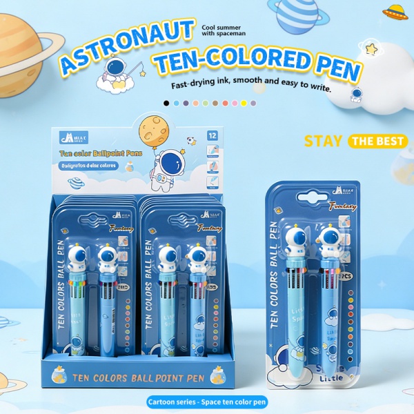 Kartu Hisap Pena Sepuluh Warna Astronaut Paket Ganda