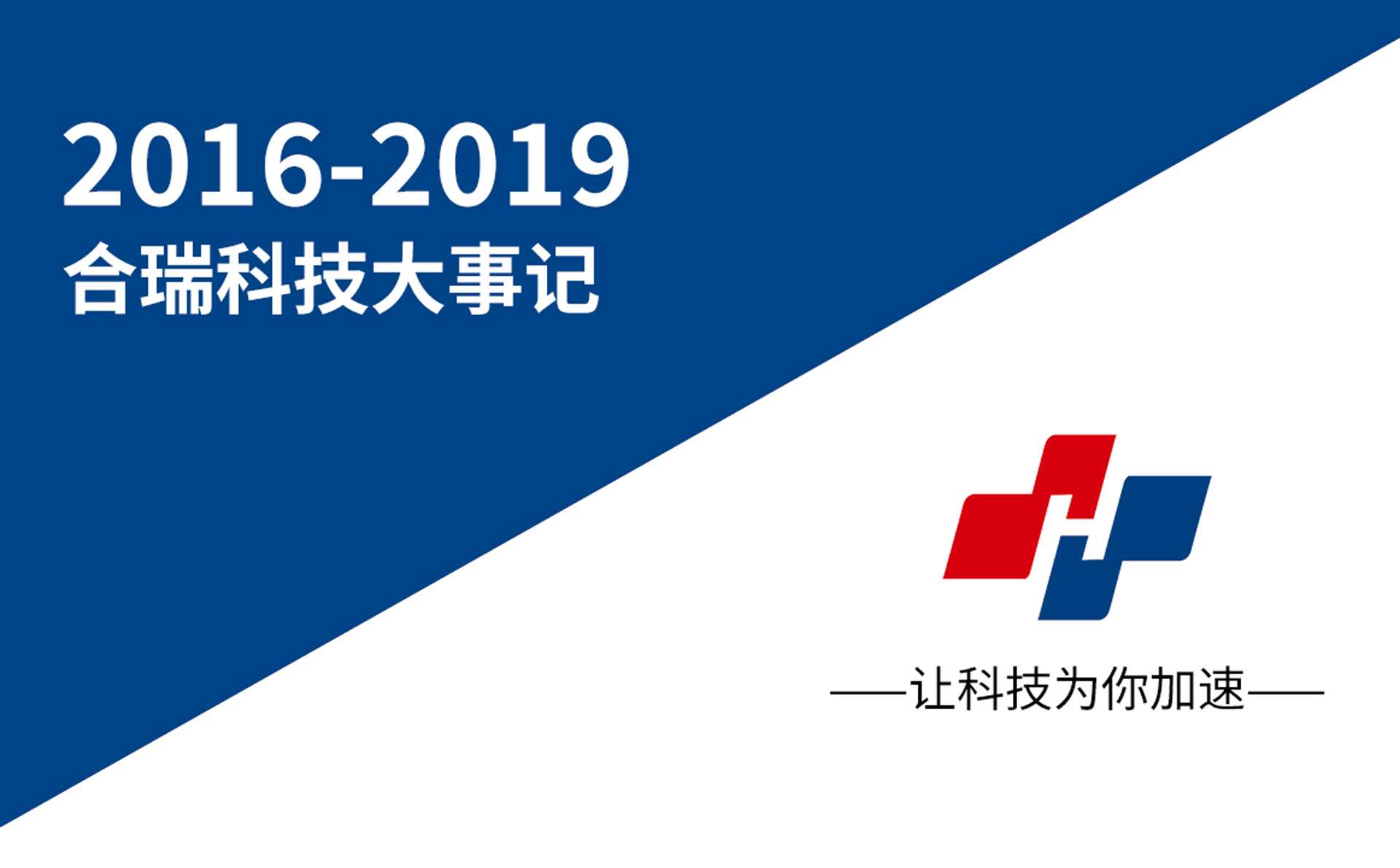 合瑞科技发展大事记，2016年至2019年重要事件