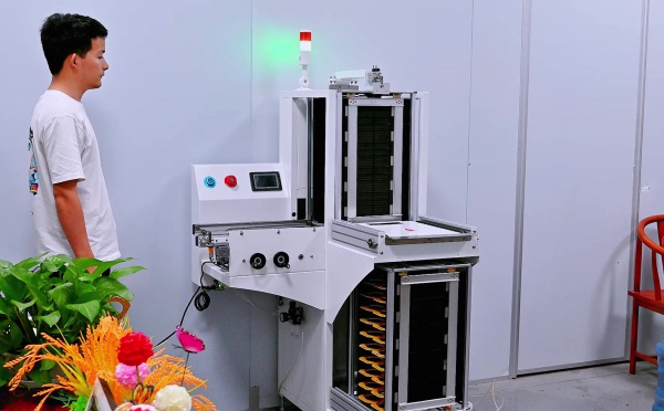 合瑞科技L型全自动收板机smt小型下料机料框接板机转角下板机厂家