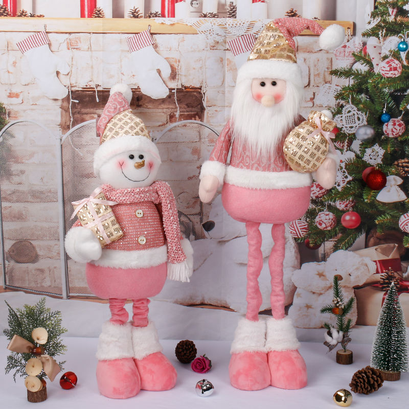 环保热伸缩圣诞圣诞老人/雪人娃娃站立Navidad雕像圣诞礼物