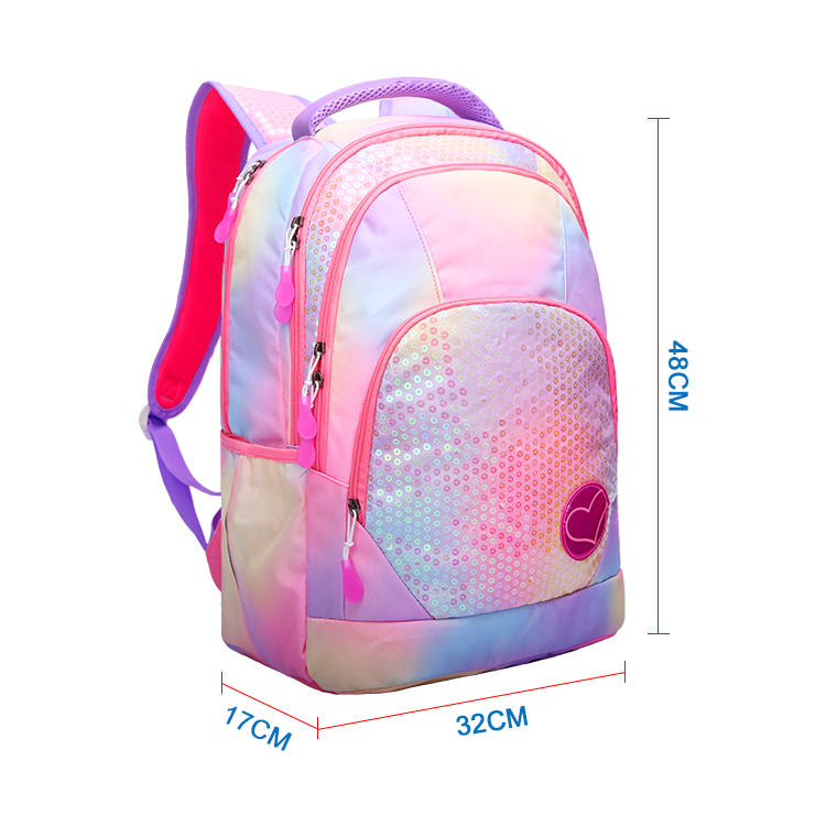 PINK SEQUIN FABRIC KIDS BACKPACK FOR GIRLS