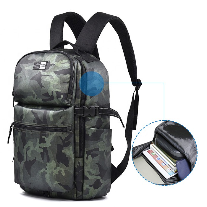 DAILY BACKPACK WITH ALL OVER CAMOUFLAG PRINTING