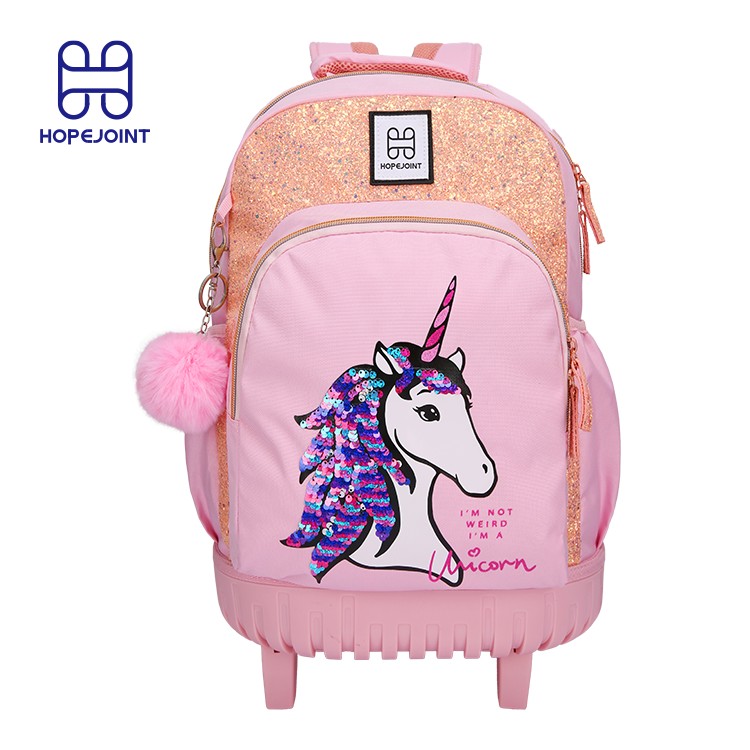 KIDS SCHOOL TROLLEY BACKPACKWITH UNICORN FOR GIRLS