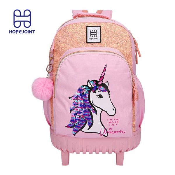 KIDS SCHOOL TROLLEY BACKPACKWITH UNICORN FOR GIRLS