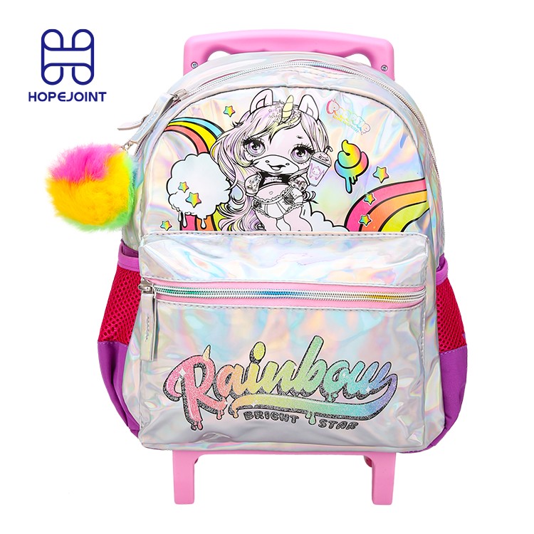 KIDS SCHOOL TROLLEY WITH SILVER PU PUFFY CHAIN BALL