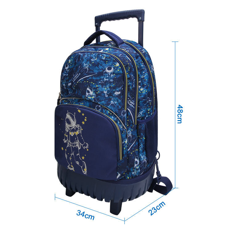 KIDS SCHOOL TROLLEY BACKPACK WITH REFLECTIVE PRINTING