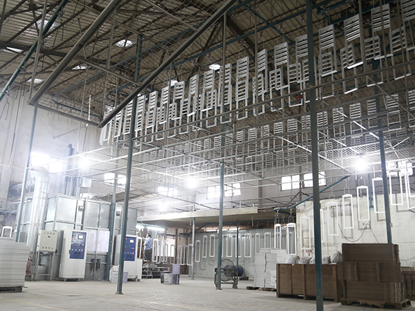Paint spray hanging line