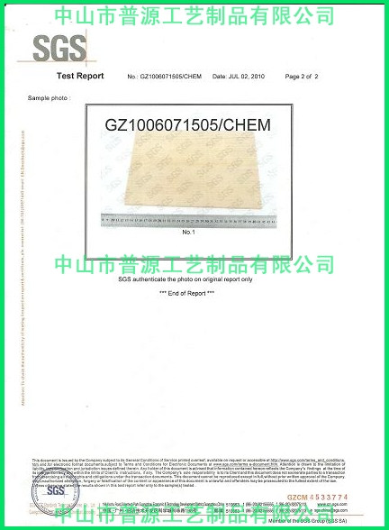 FDA Certificate Page 2 (Certification Body: SGS)