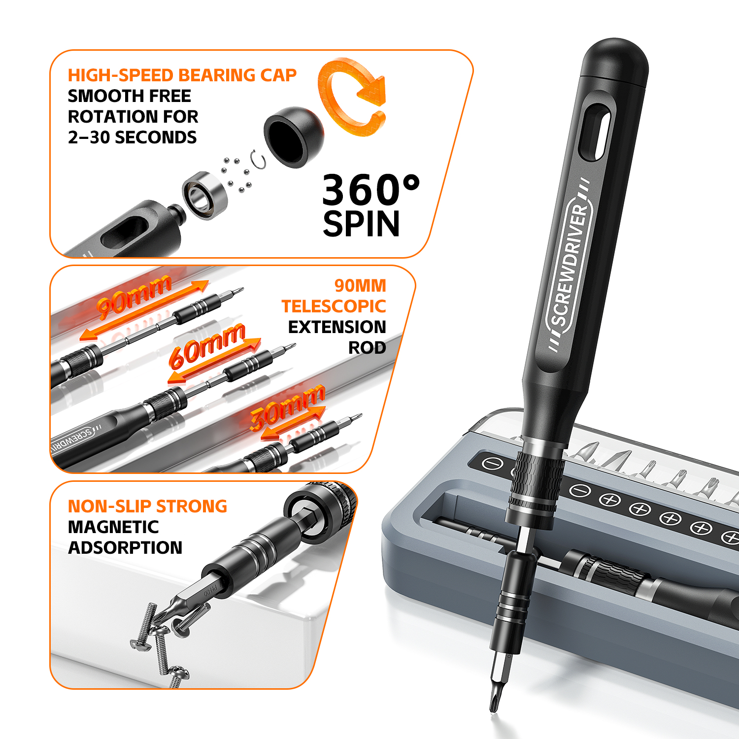 Small Precision Screwdriver Set, Professional Magnetic Mini Repair Kit, Suitable for Electronic Repair and Precision Repair