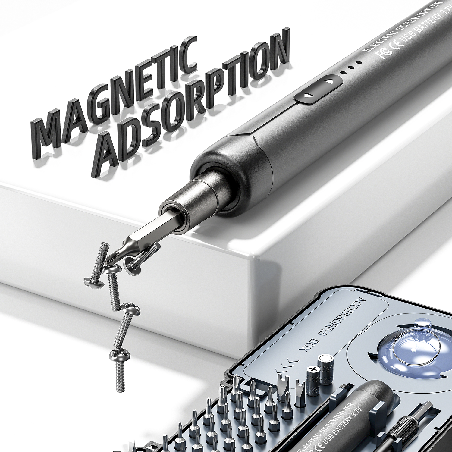 Electric Screwdriver Set, Precision Screwdriver Set, Magnetic Drill Bit, Magnetic Storage, Mini Precision Electric Screwdriver Repair Kit for PC RC Electronics