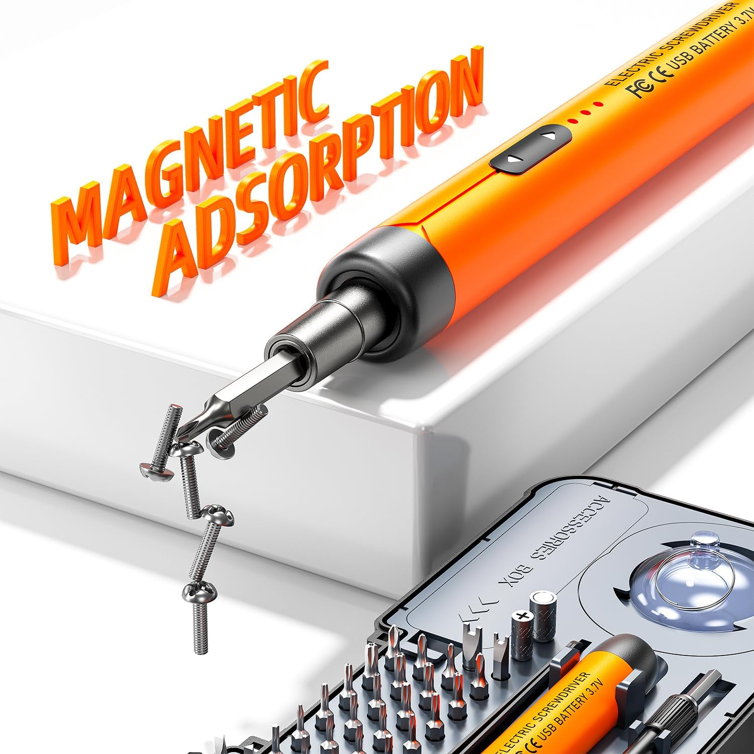 Electric Screwdriver Set, Precision Screwdriver Set, Magnetic Drill Bit, Magnetic Storage, Mini Precision Electric Screwdriver Repair Kit for PC RC Electronics