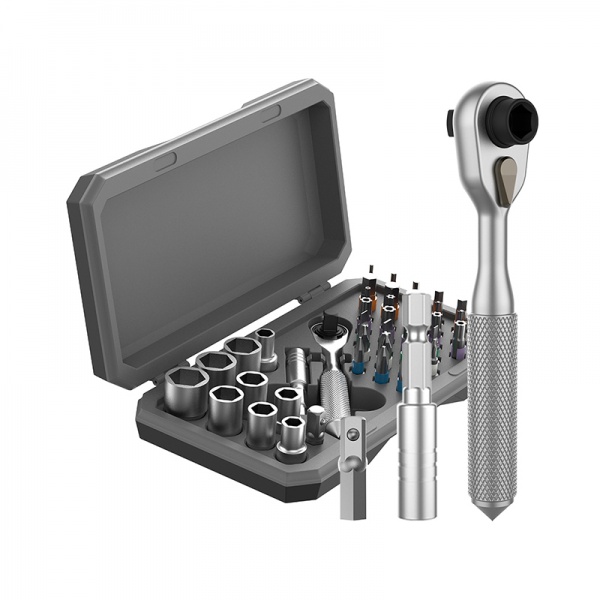 2025 new model 42 in 1 magnetic screwdriver set, DIY ratchet screwdriver set, multi position magnetic drive set with detachable ratchet handle, portable compact repair kit