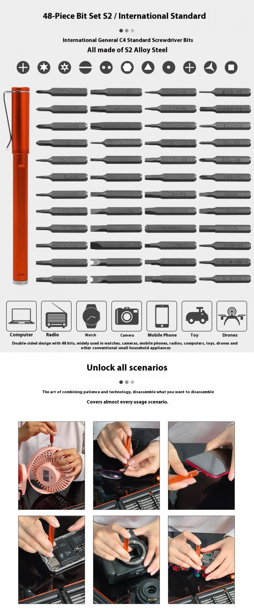 ANVANNA 49 in 1 precision screwdriver kit, aluminum alloy kit