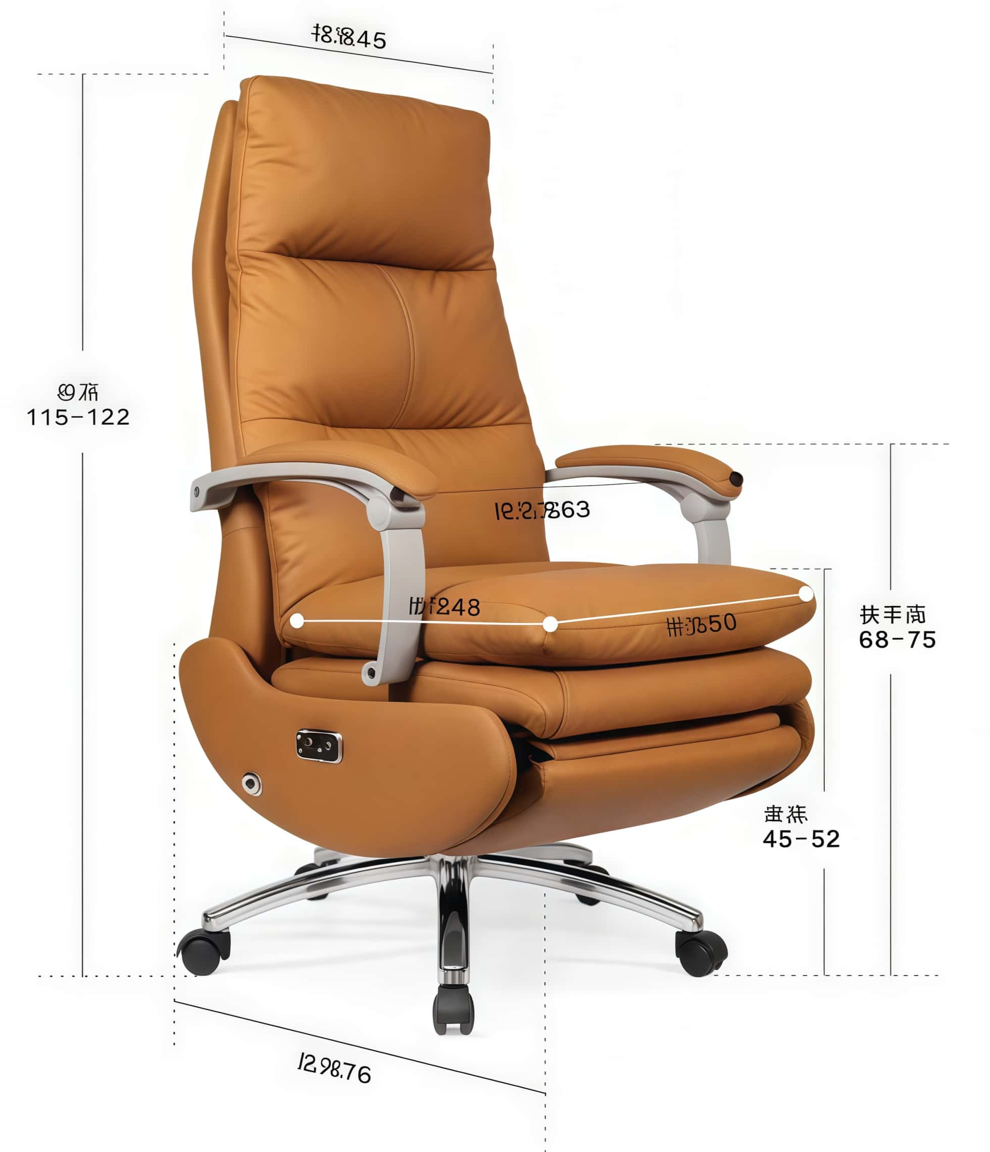 办公家具,智能电动按摩大班椅DBY2630尺寸图