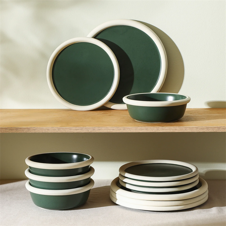 Black and white ceramic dinner plate set series
