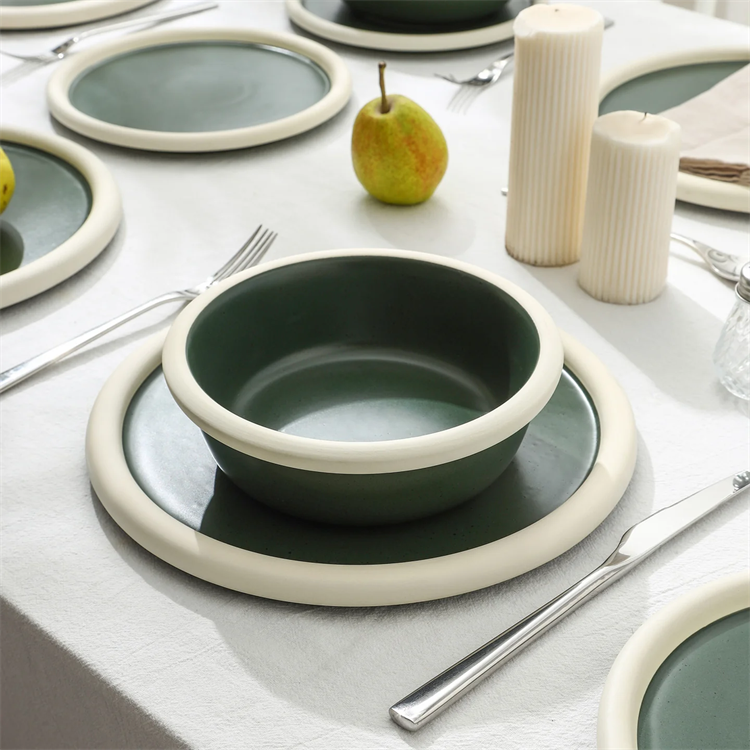 Black and white ceramic dinner plate set series