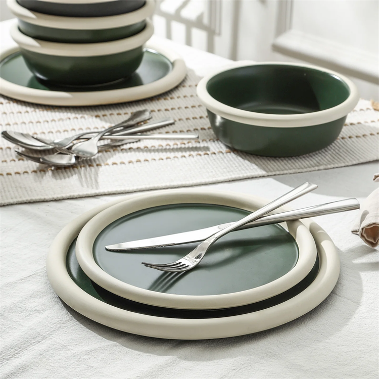 Black and white ceramic dinner plate set series