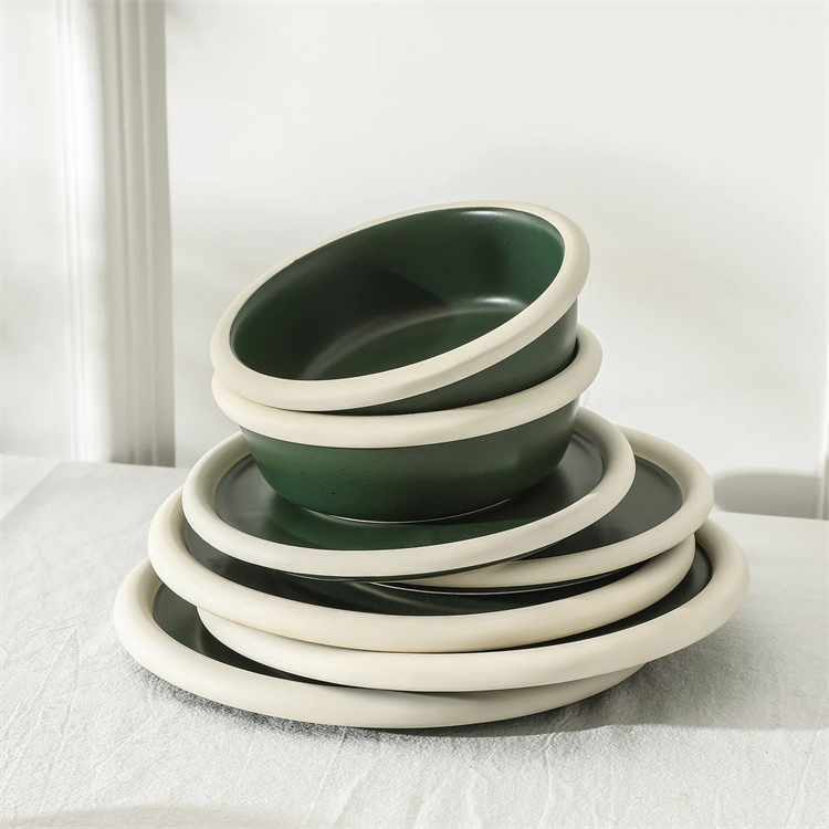 Black and white ceramic dinner plate set series