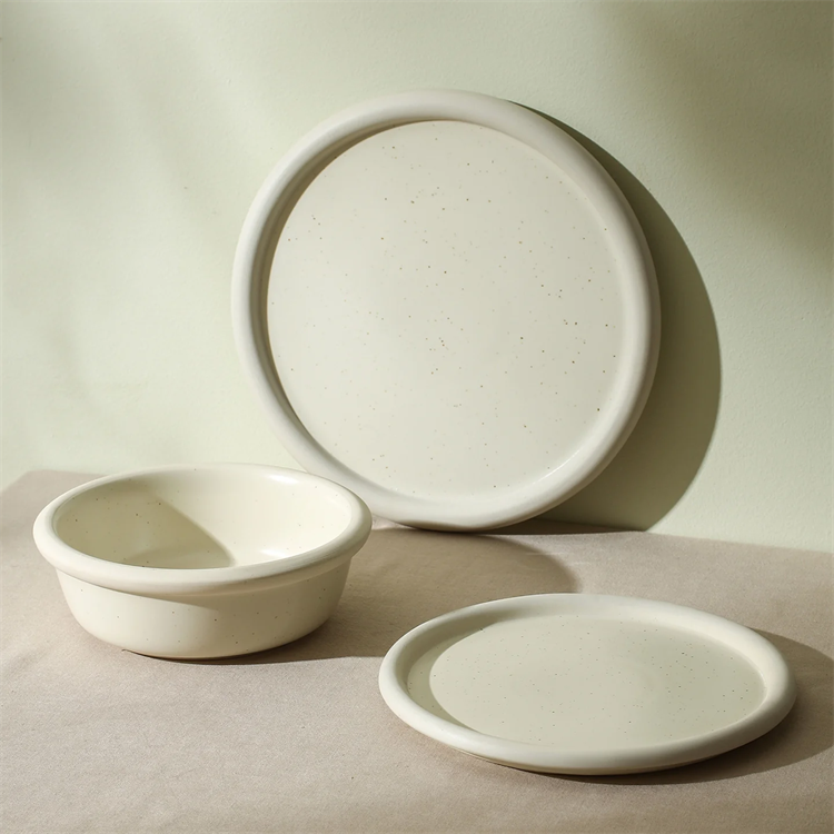 Black and white ceramic dinner plate set series