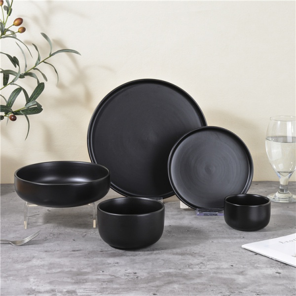 Nordic minimalist black tableware set